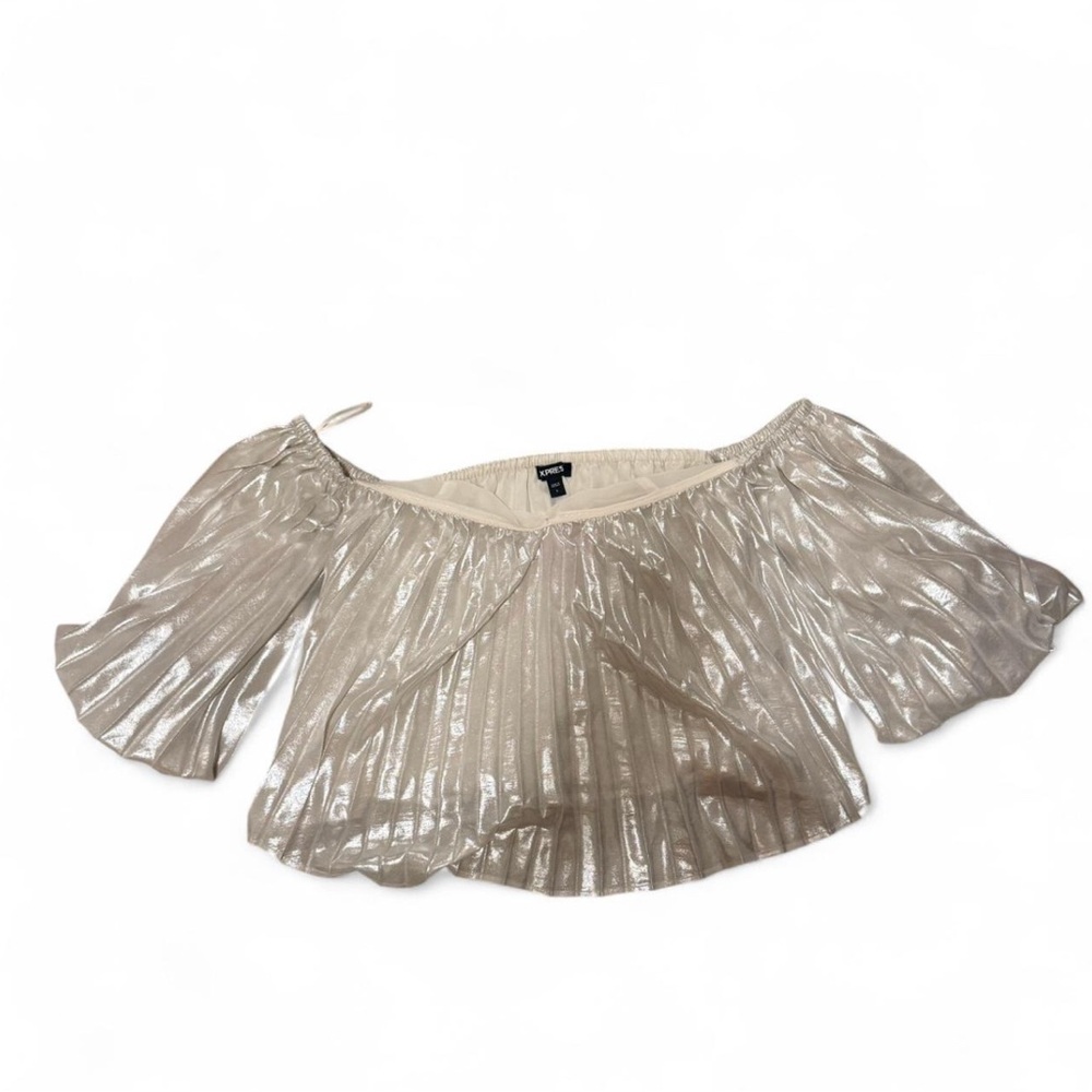 Express Shimmering Silver Blouse